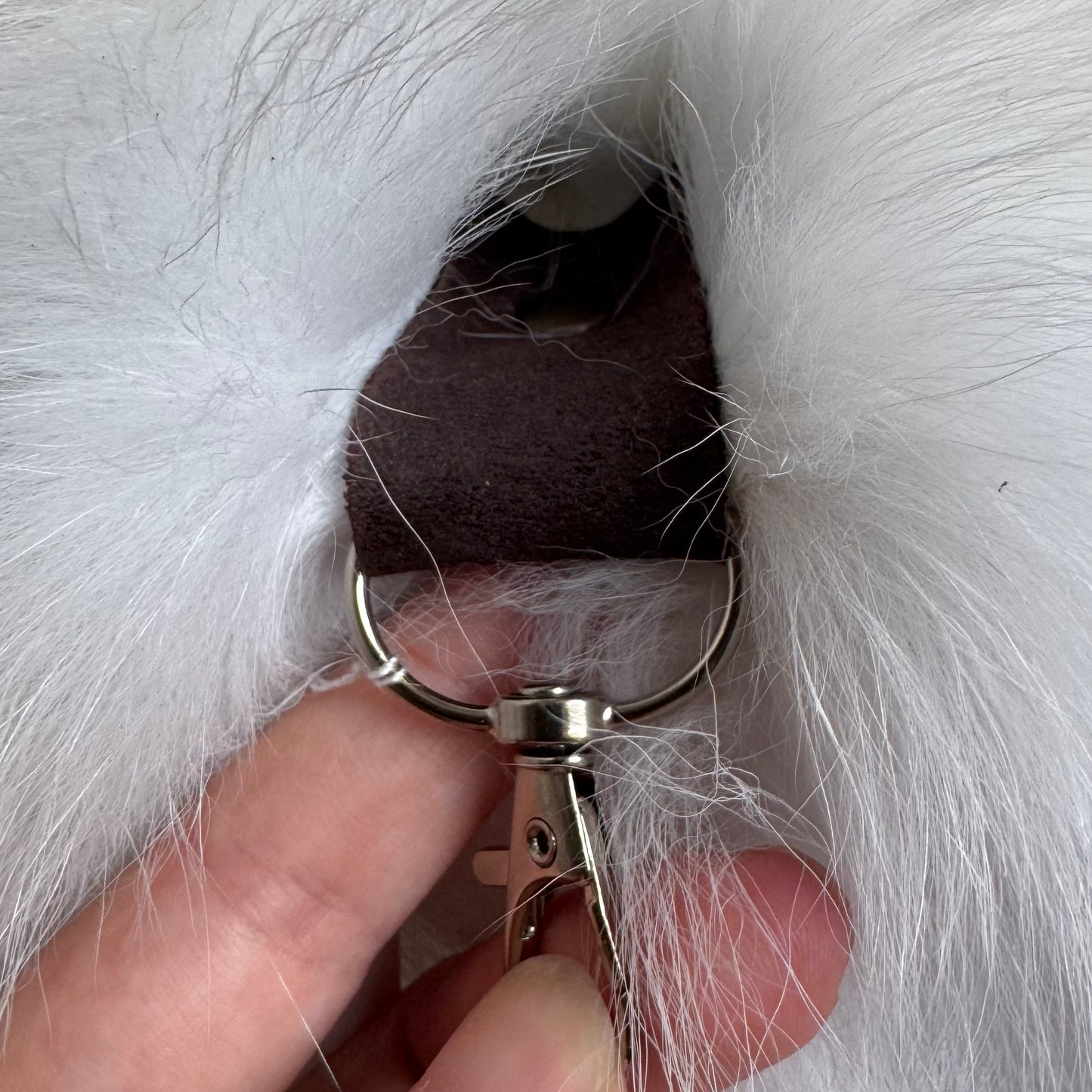 Shadow Blue arctic fox tail keychain (126)