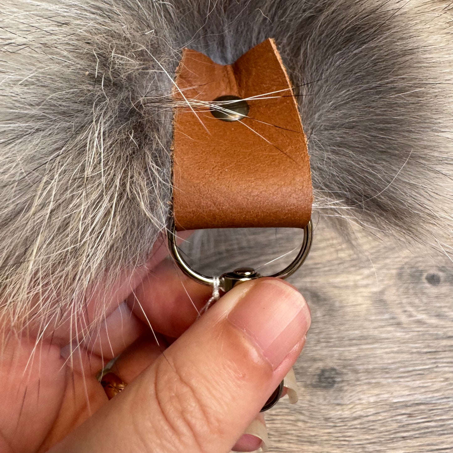 Arctic Golden Island fox tail keychain (148)