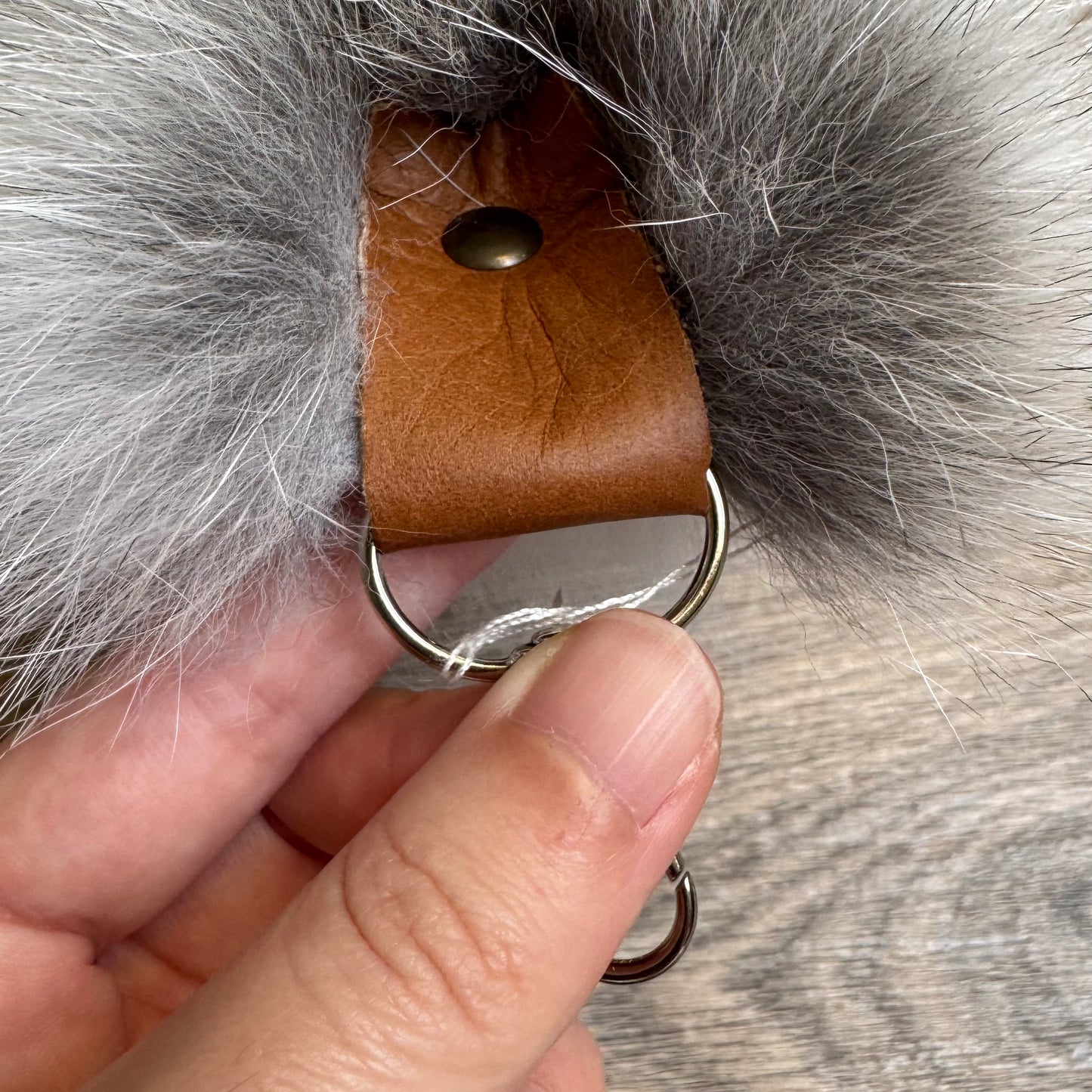Arctic Golden Island fox tail keychain (141)
