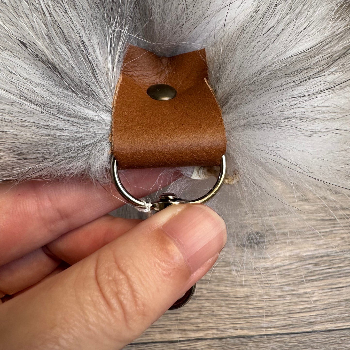 Arctic Golden Island fox tail keychain (66)