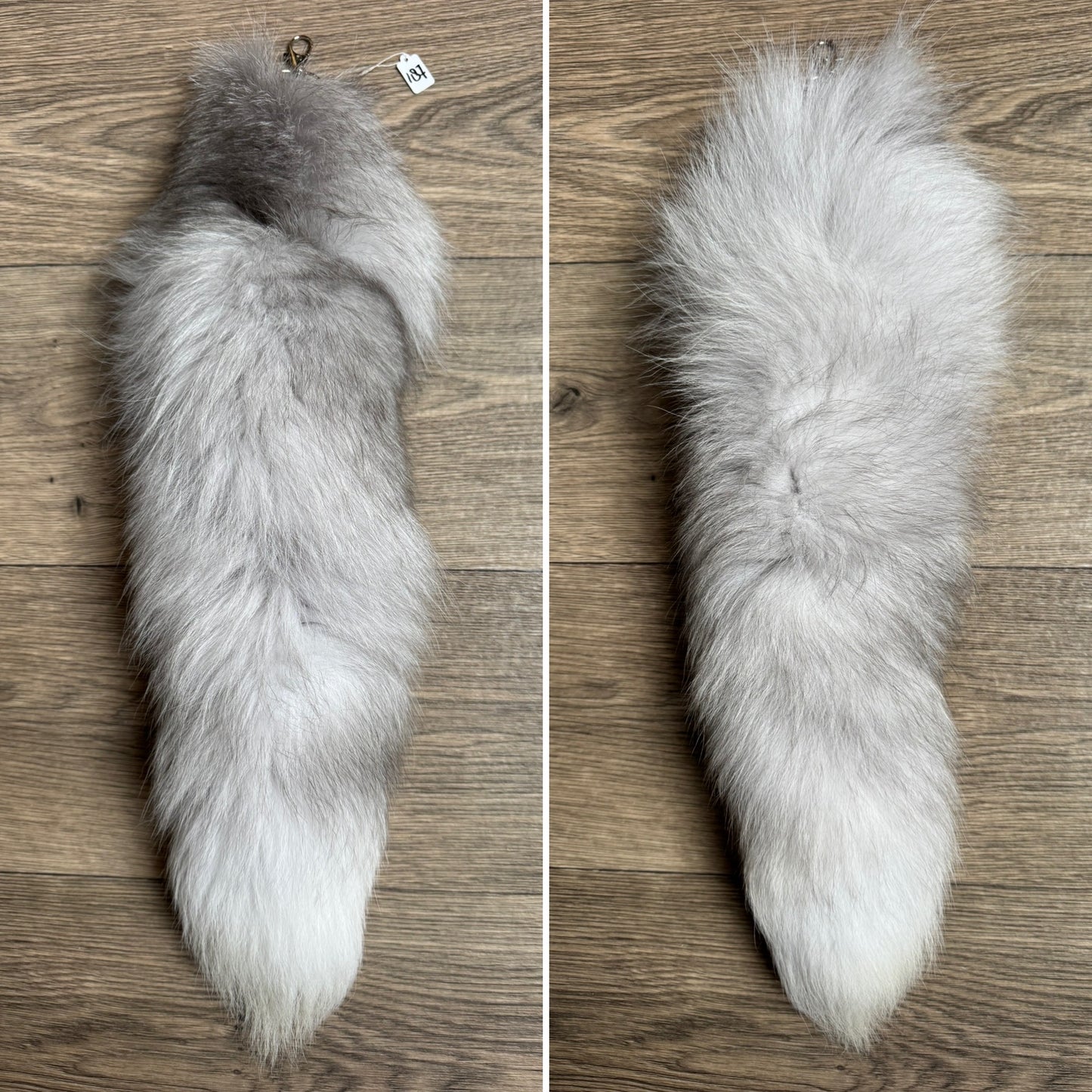 Lavender Frost fox tail keychain (187)