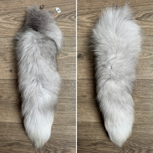 Lavender Frost fox tail keychain (187)