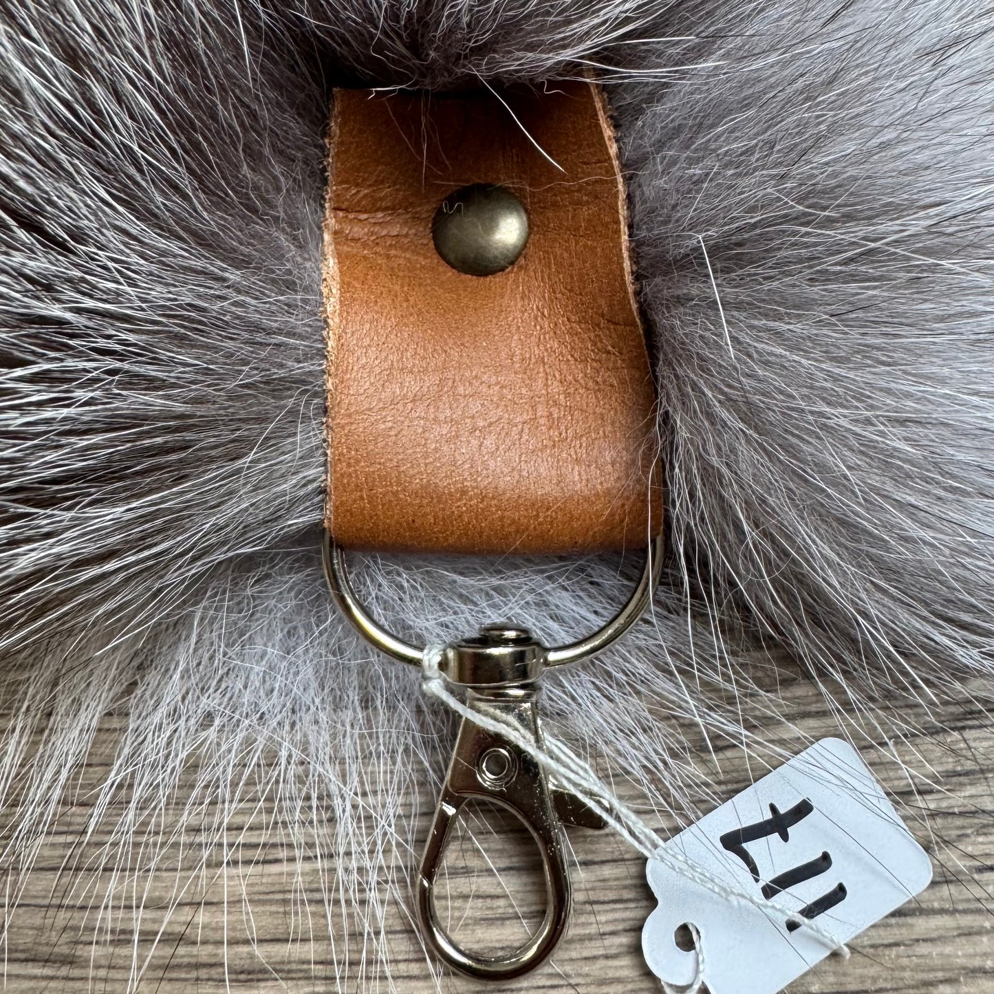 Blue Frost fox tail keychain (117)