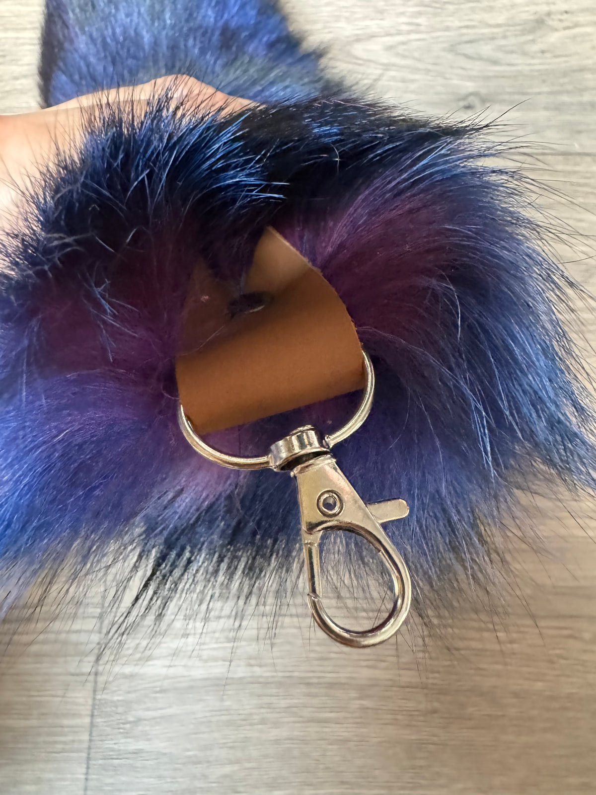 “Galaxy” dyed fox tail keychain (162)