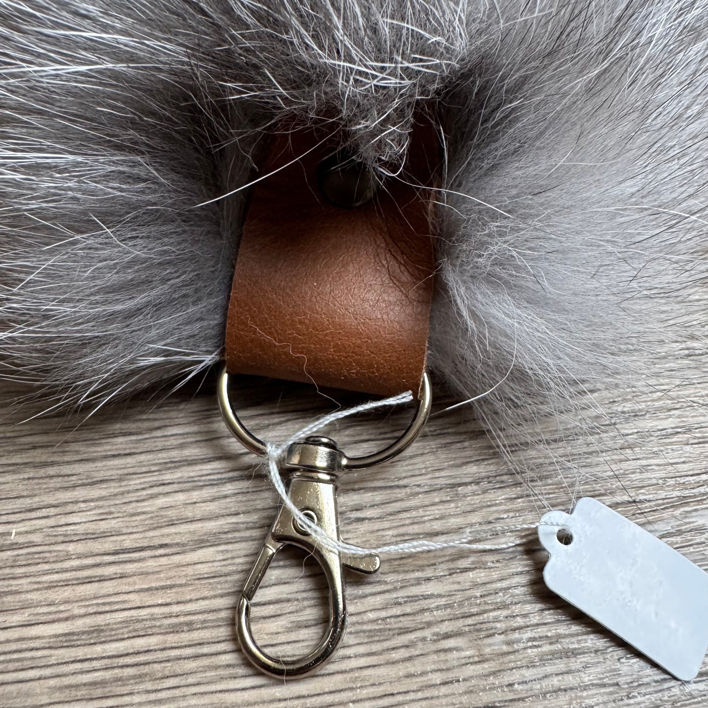 Lavender Frost fox tail keychain (1)