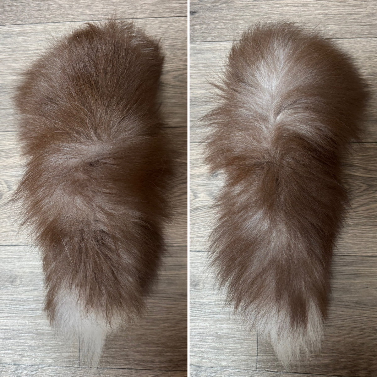 Burgundy fox tail keychain (125)