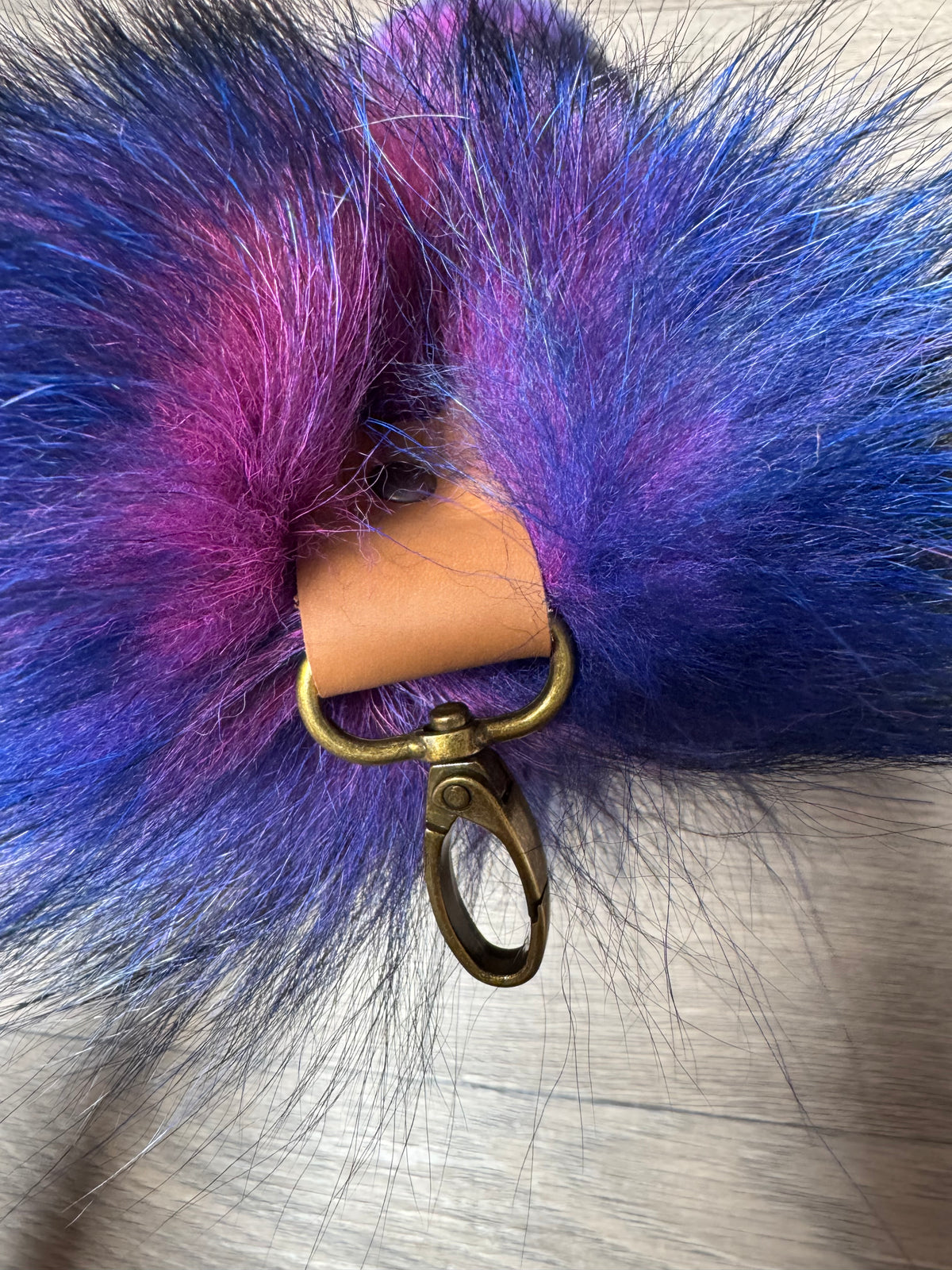 “Galaxy” dyed fox tail keychain (8)