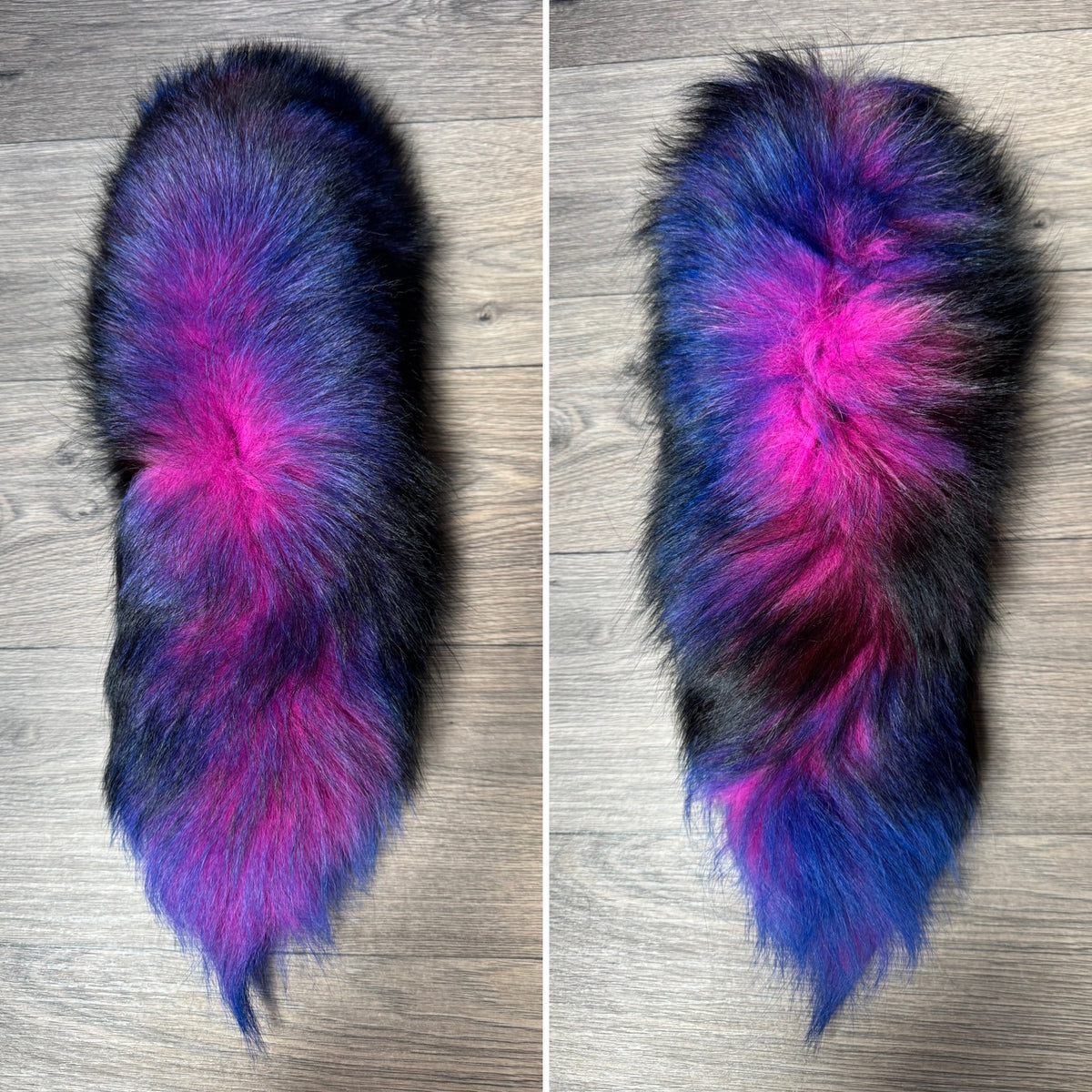 “Galaxy” dyed fox tail keychain (8)