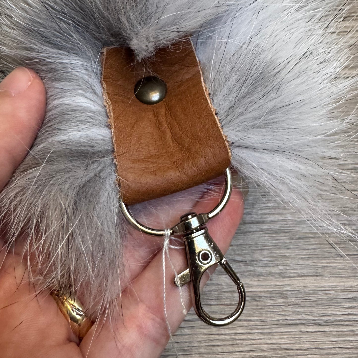 Arctic Golden Island fox tail keychain (13)