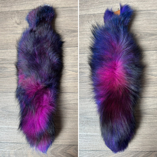 “Galaxy” dyed Blue Frost fox tail keychain (23)