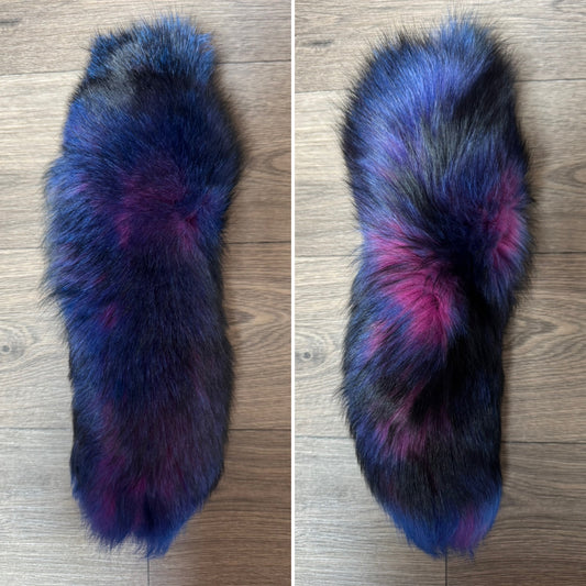 “Galaxy” dyed fox tail keychain (162)