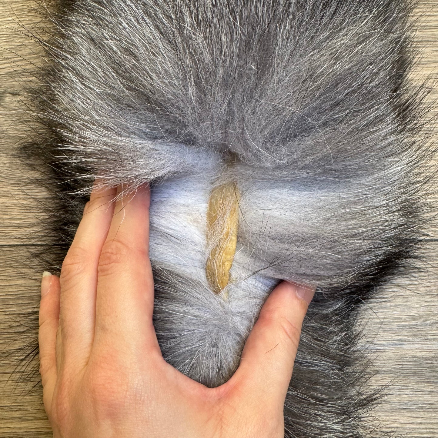 Blue Frost fox tail keychain (75)