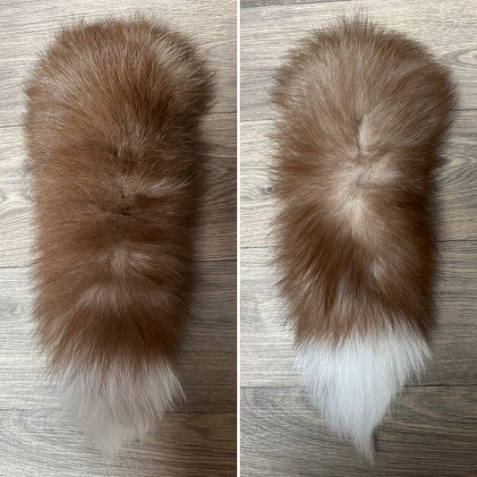 Burgundy fox tail keychain (127)