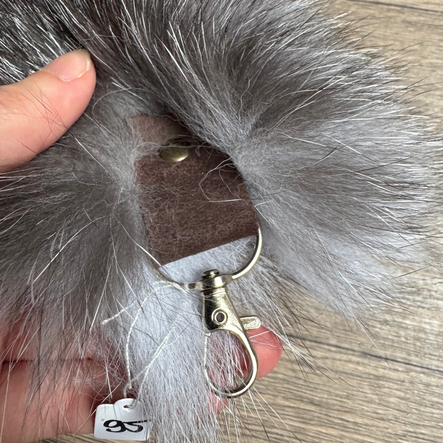 Blue Frost fox tail keychain (95) (large!)