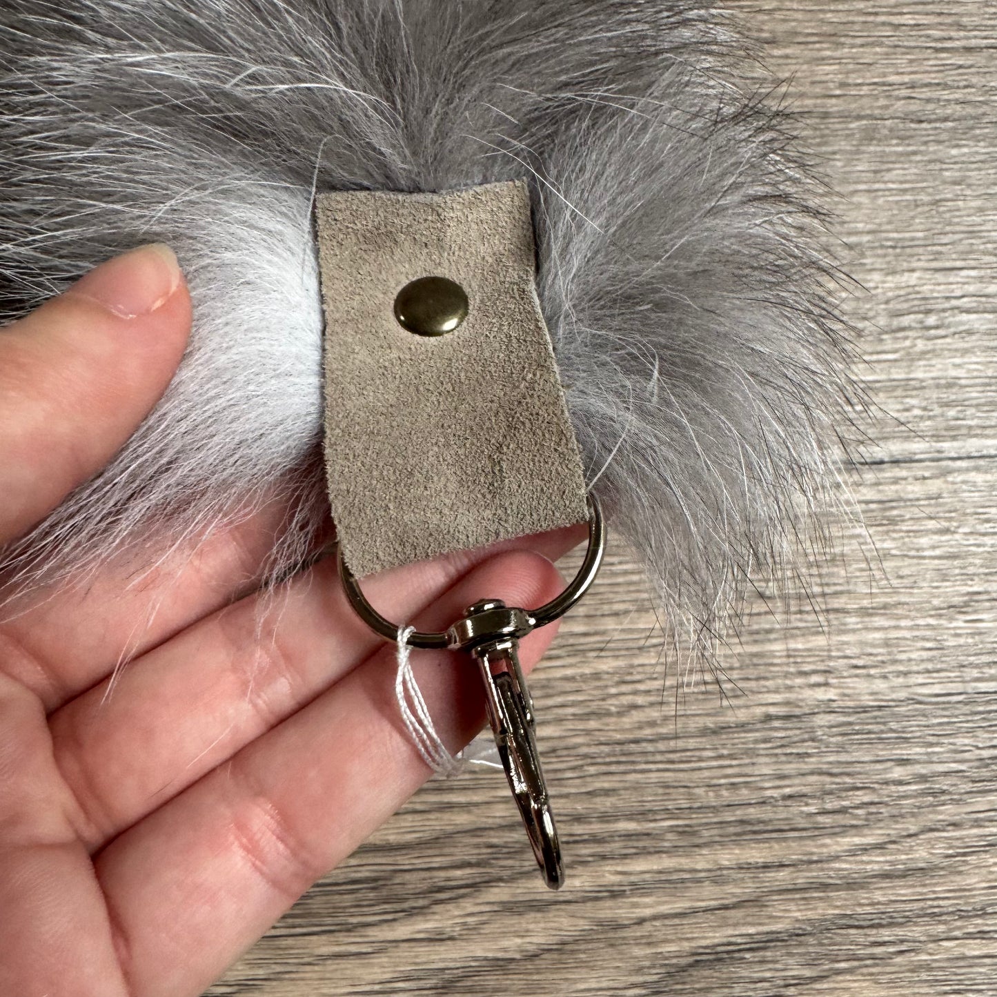 Lavender Frost fox tail keychain (91)