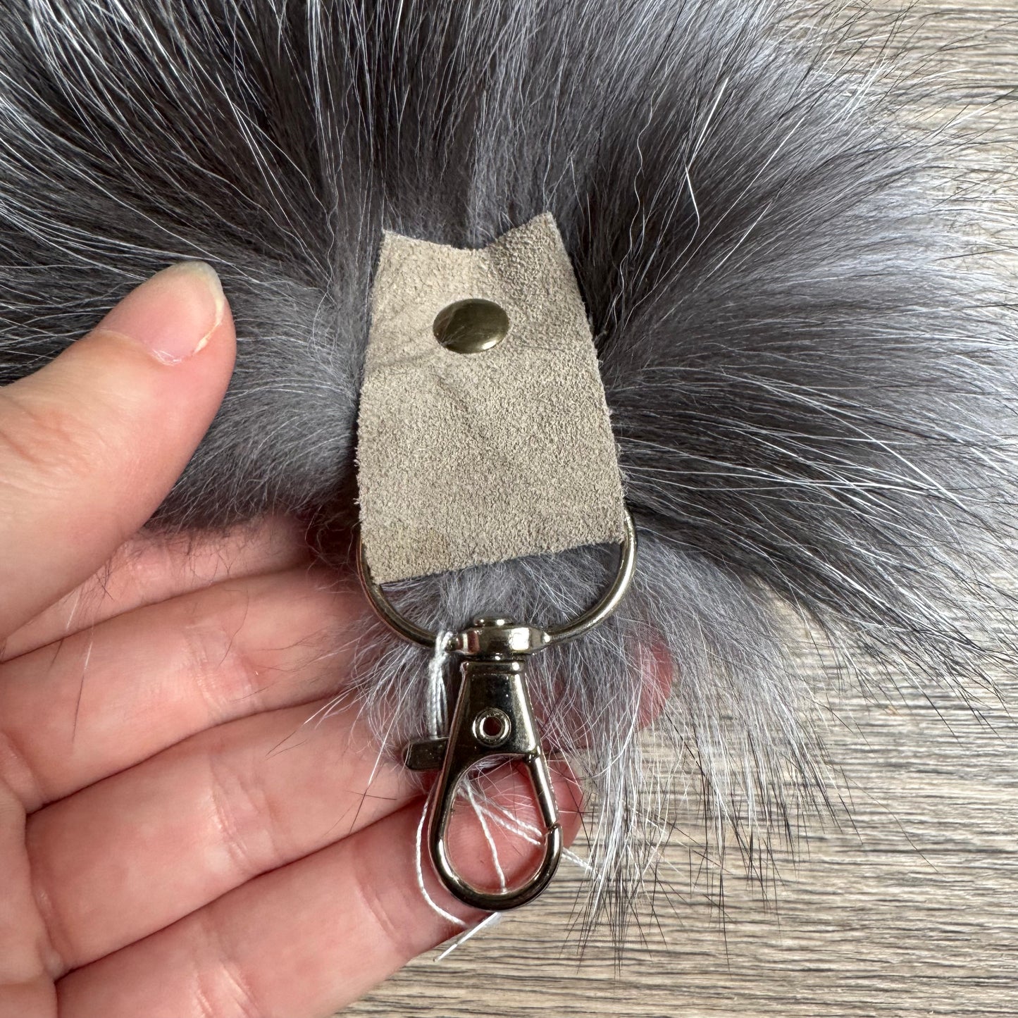 Blue Frost fox tail keychain (85) (large!)