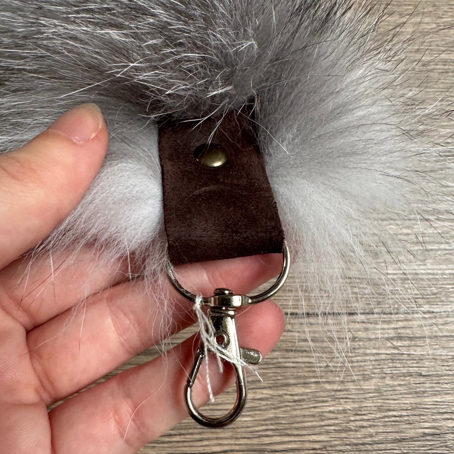 Lavender Frost fox tail keychain (78)