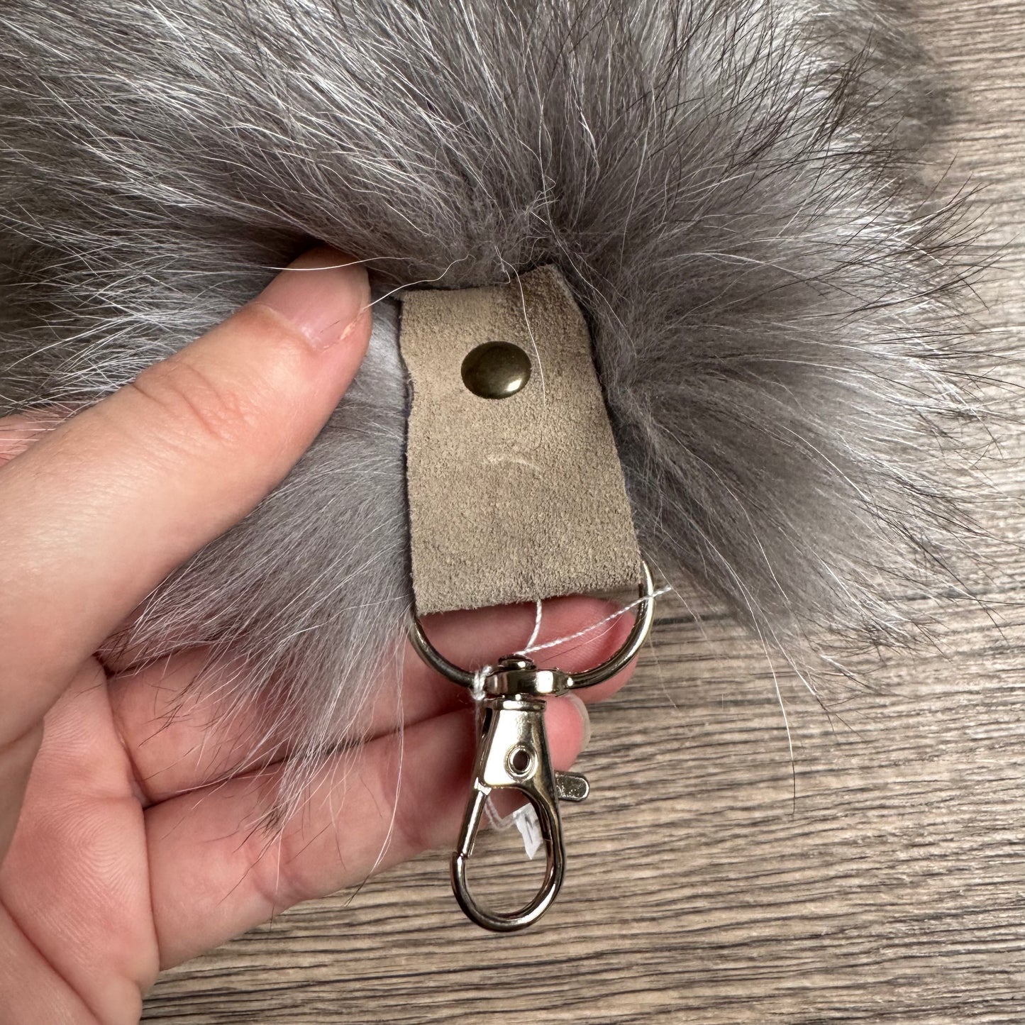 Lavender Frost fox tail keychain (22)