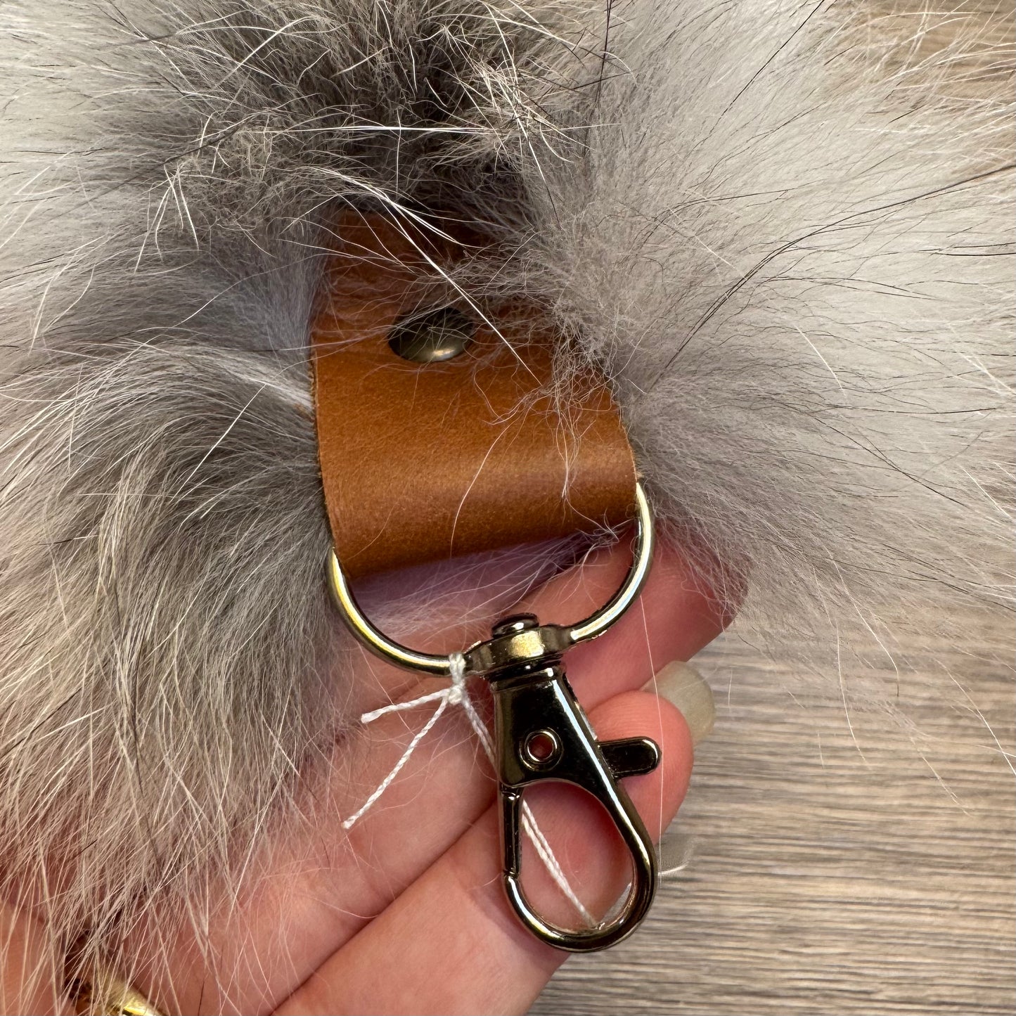 Arctic Golden Island fox tail keychain (9)