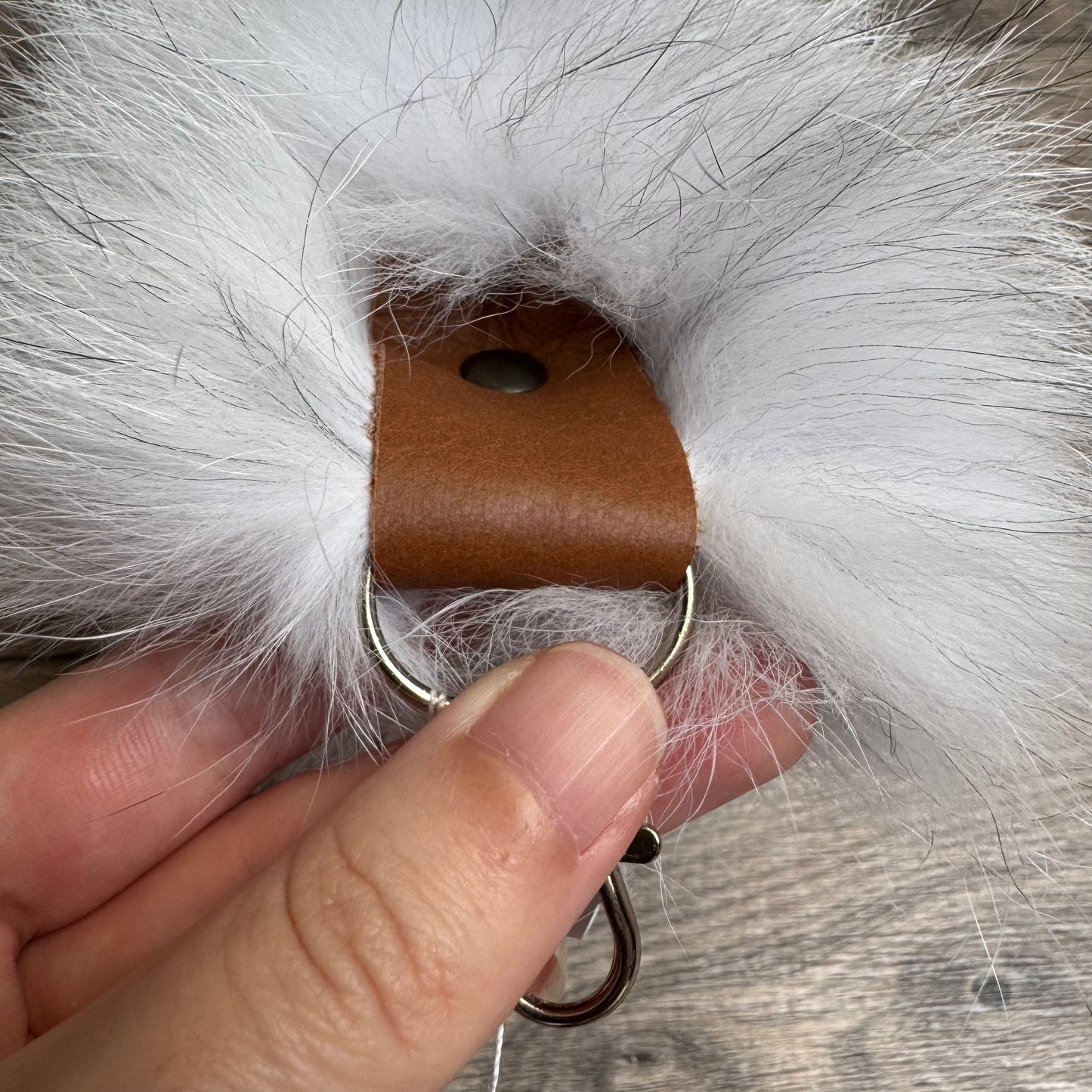 Arctic Golden Island fox tail keychain (106)