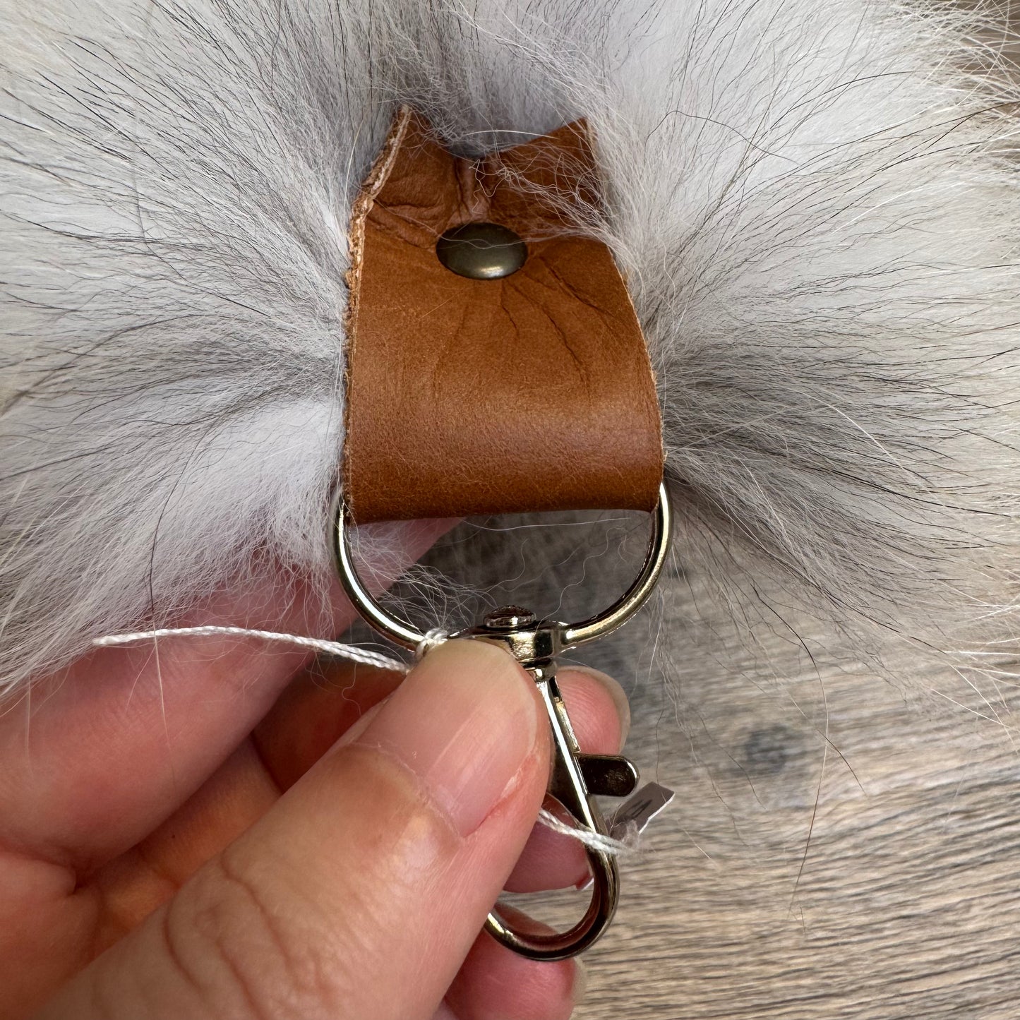 Arctic Golden Island fox tail keychain (90)
