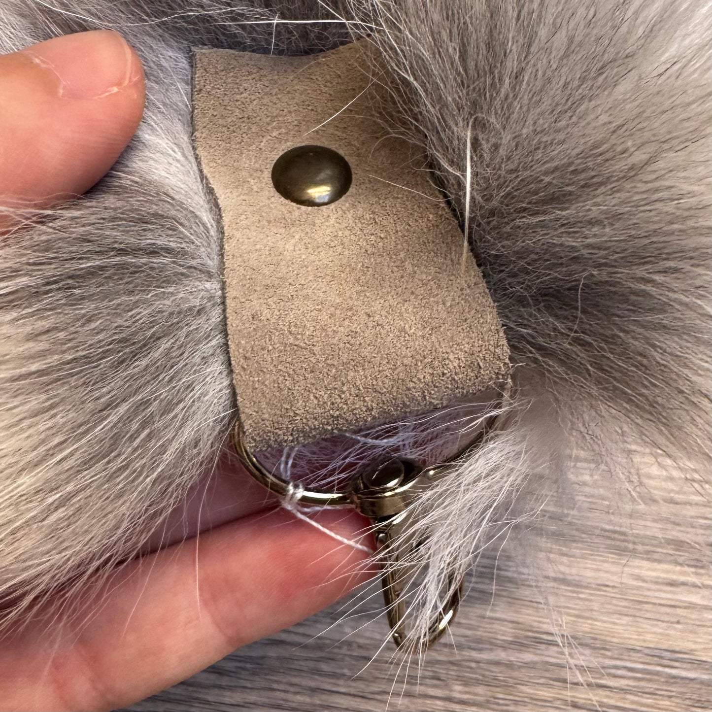 Arctic Golden Island fox tail keychain (63)