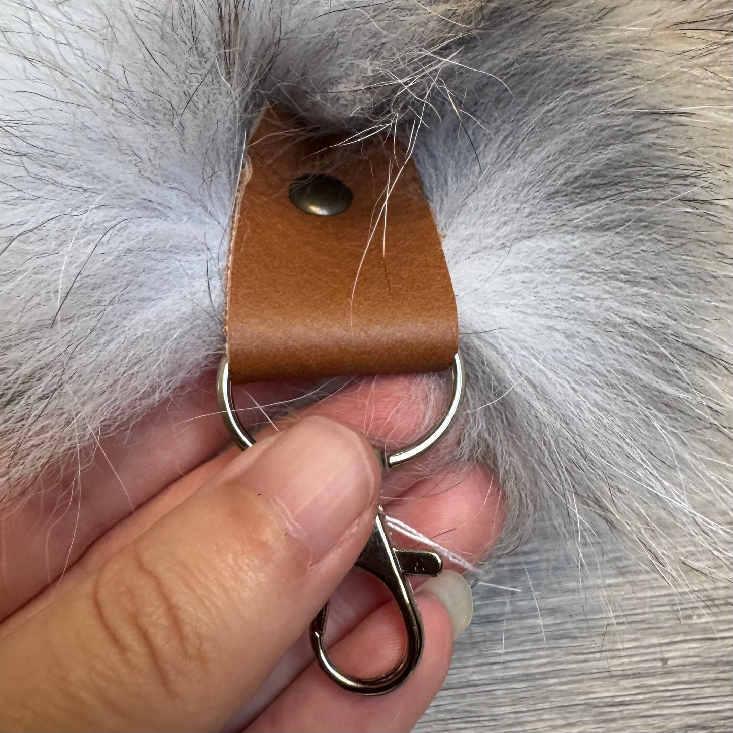 Arctic Golden Island fox tail keychain (2)