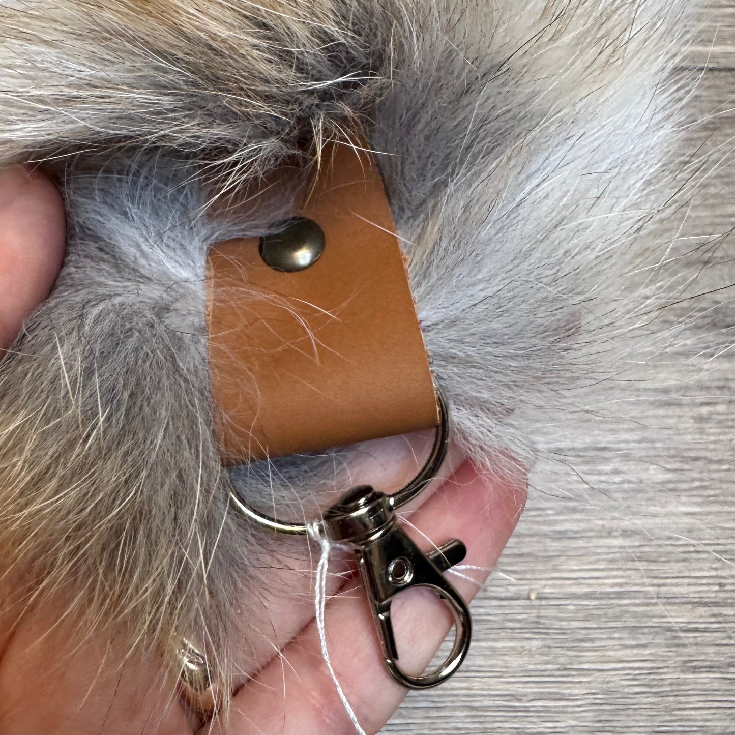 Arctic Golden Island fox tail keychain (107)