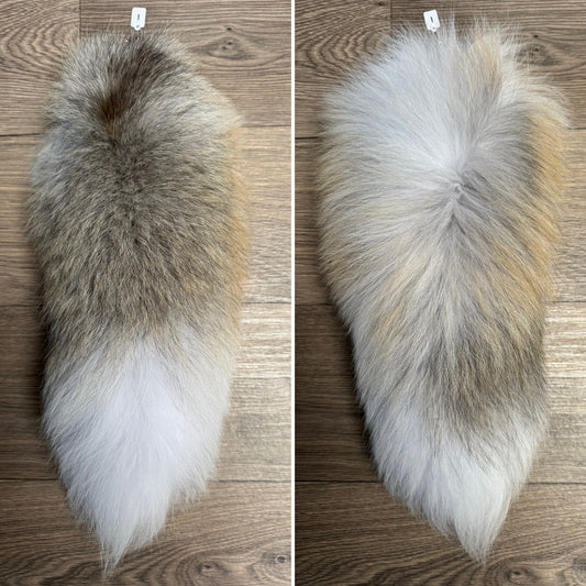 Arctic Golden Island fox tail keychain (1)