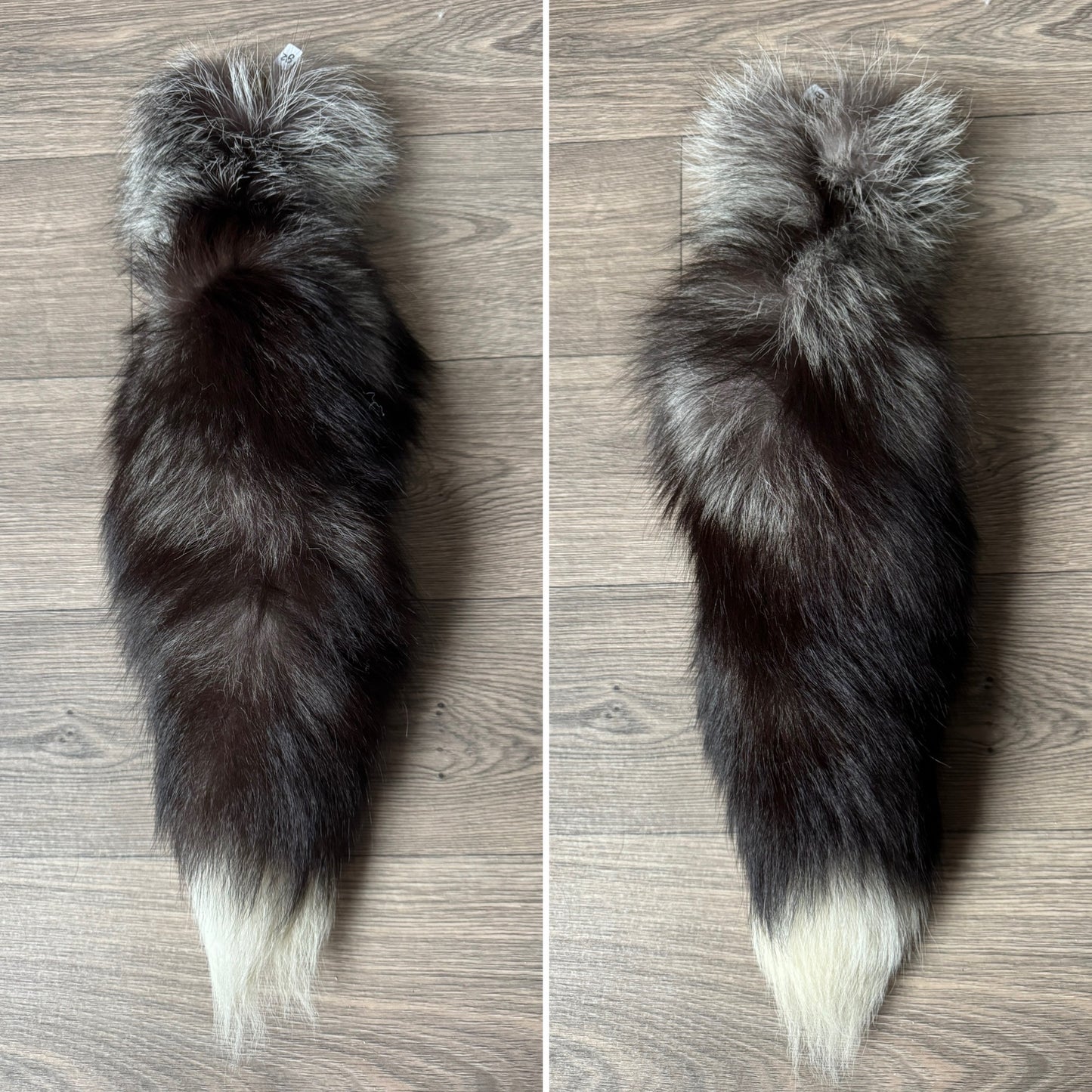 Silver fox tail keychain (92)