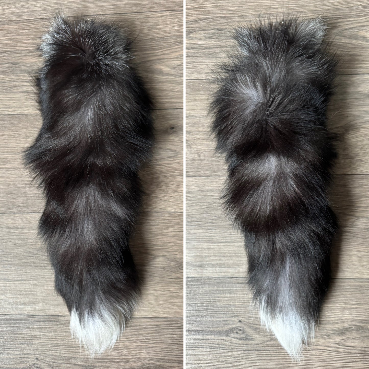 Silver fox tail keychain (29)