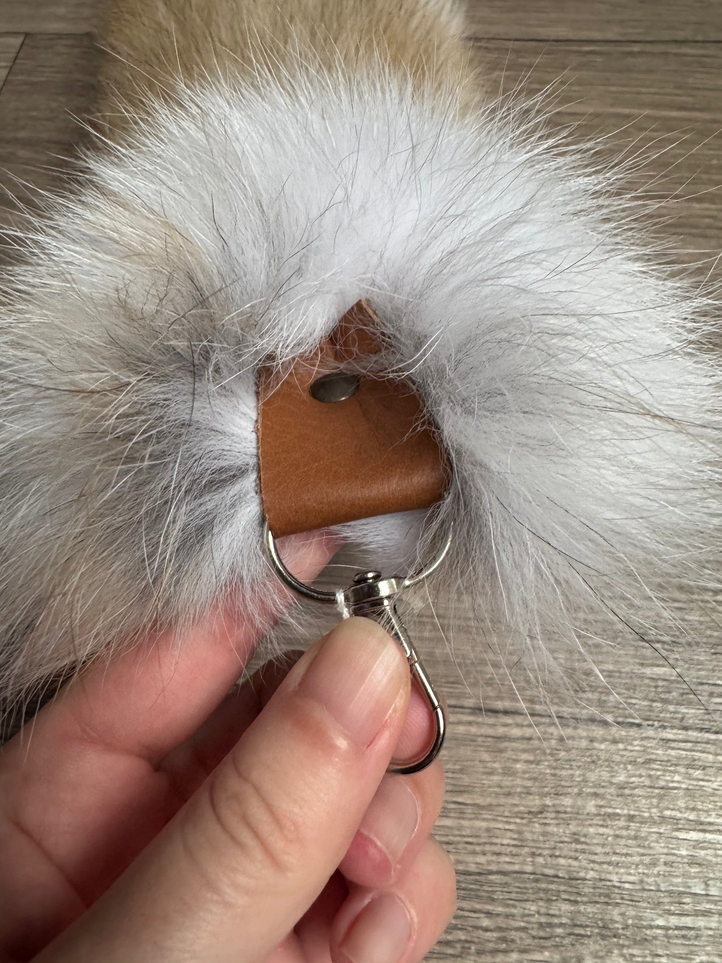 Arctic Golden Island fox tail keychain (15)