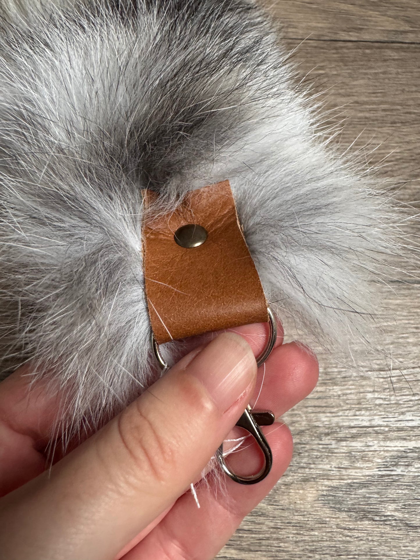 Arctic Golden Island fox tail keychain (47)
