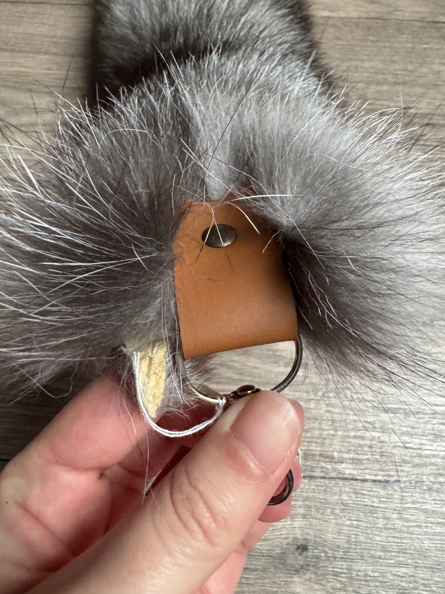 Blue Frost fox tail keychain (135)