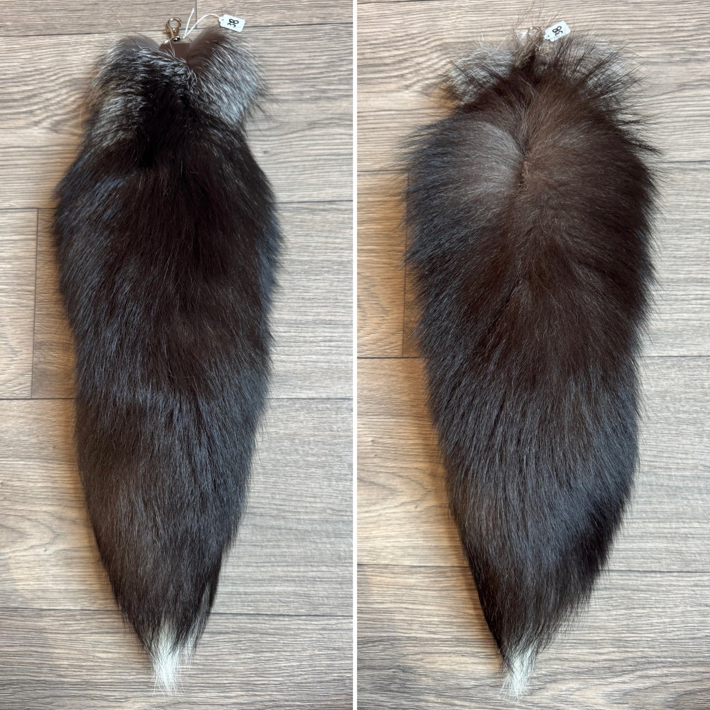 Silver fox tail keychain (38)