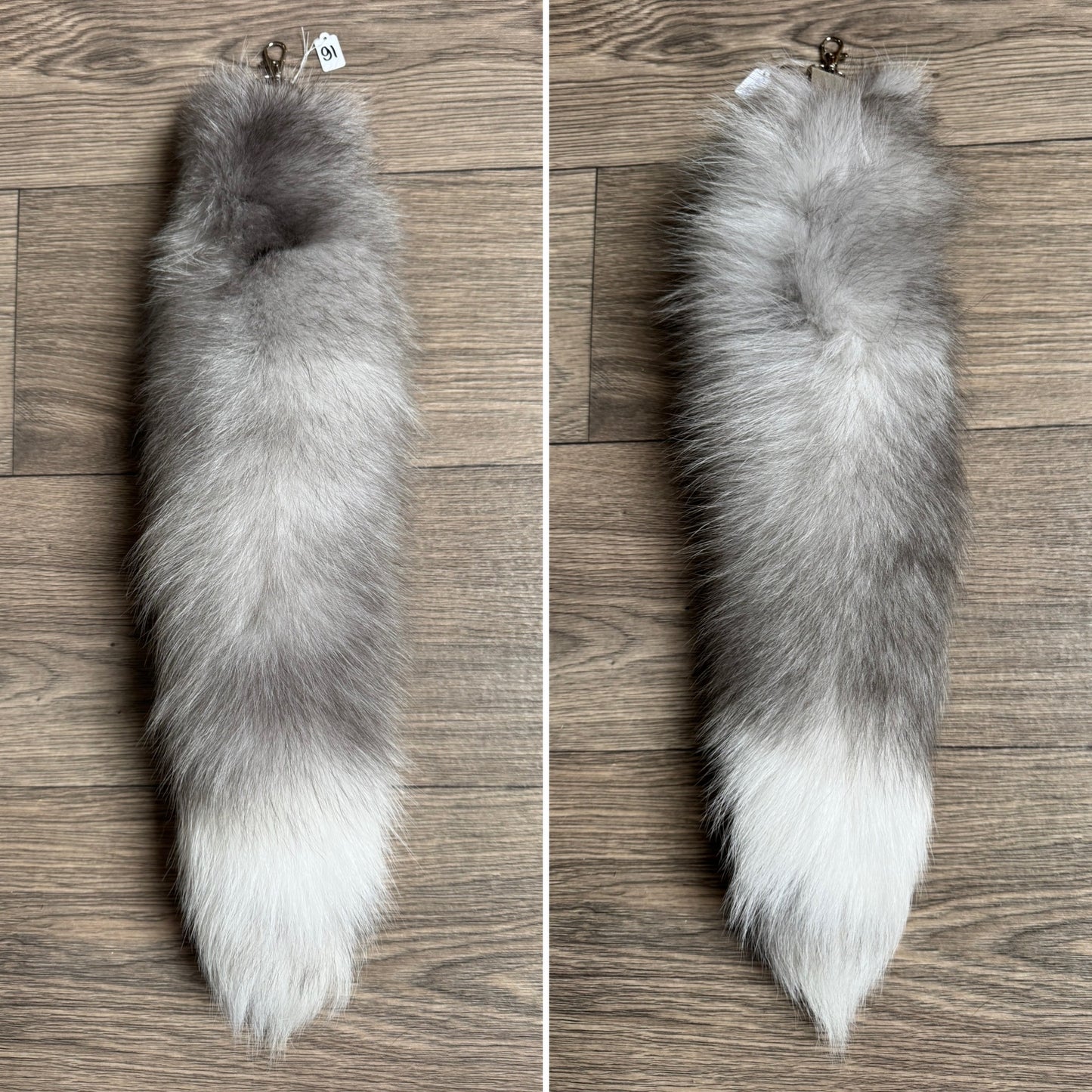 Lavender Frost fox tail keychain (91)