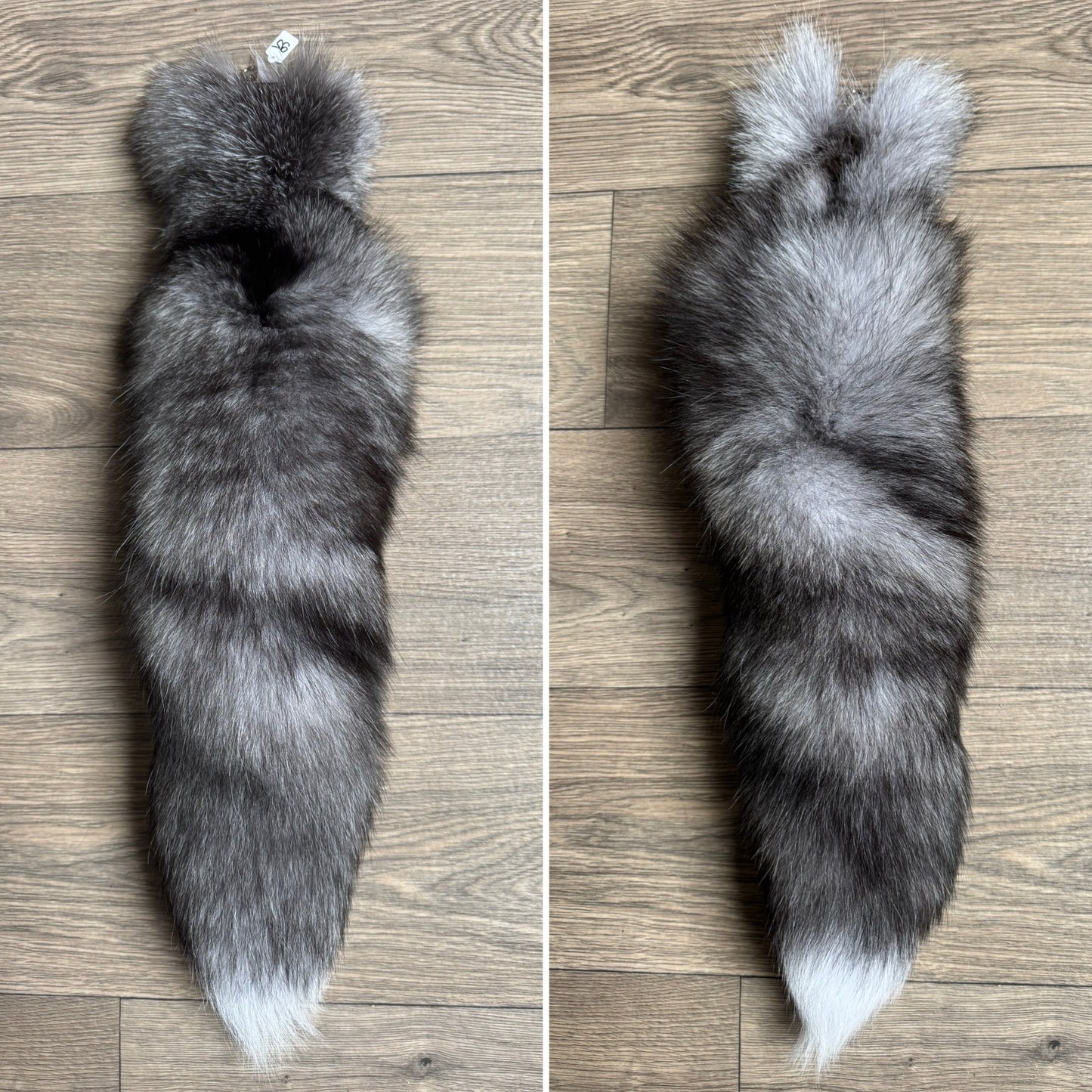 Blue Frost fox tail keychain (95) (large!)