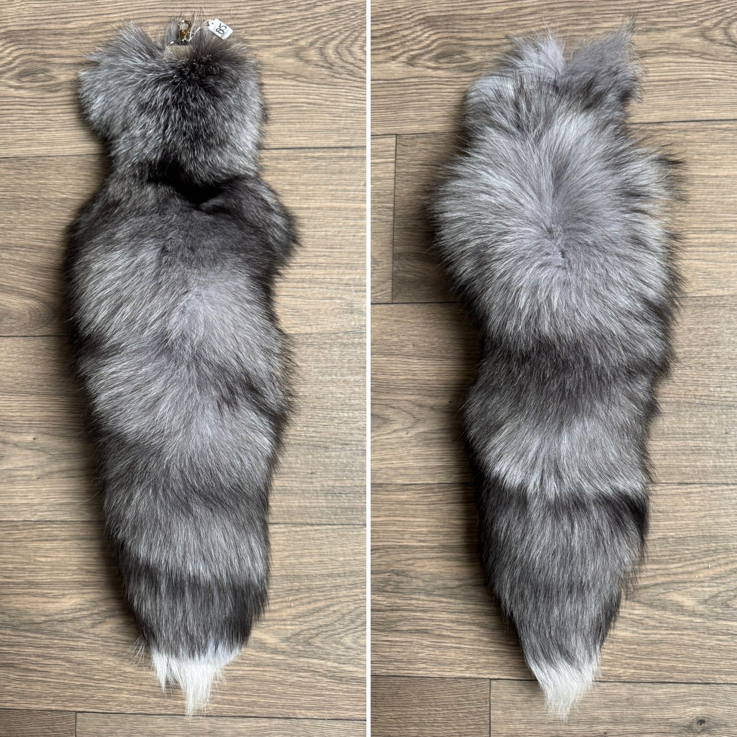 Blue Frost fox tail keychain (85) (large!)