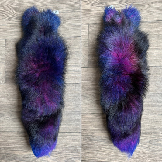 Mixed blue dyed Blue Frost fox tail keychain (12)