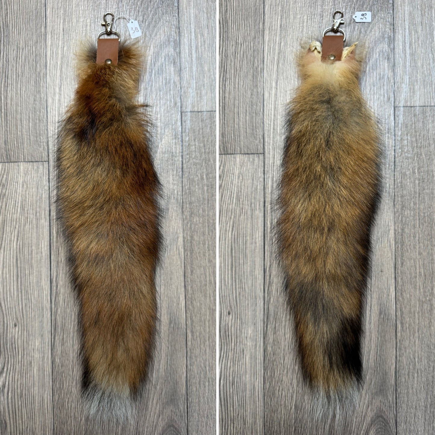 Red fox tail keychain (38)